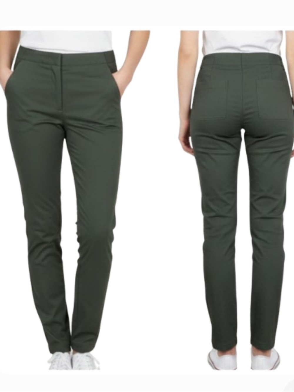 Kit and Ace Technical Commuter Trousers Olive Dark Grey - Size 4